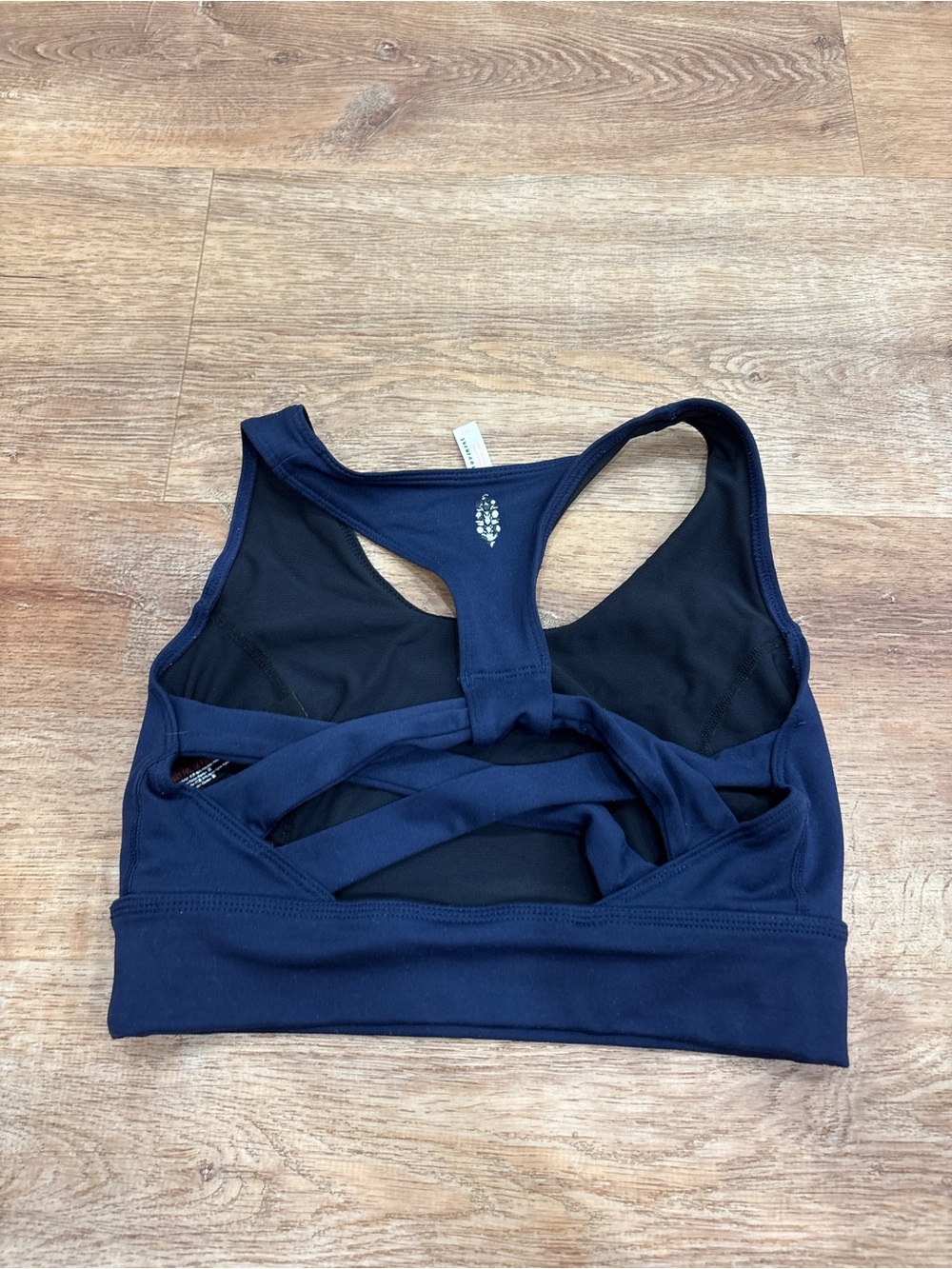 Free People Navy Strappy Racerback Sports Bra